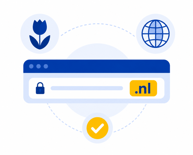 illustratie van het registreren van een .nl domeinnaam in Nederland